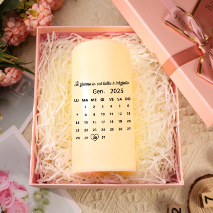 Candela a LED personalizzata per coppia con 2 nomi