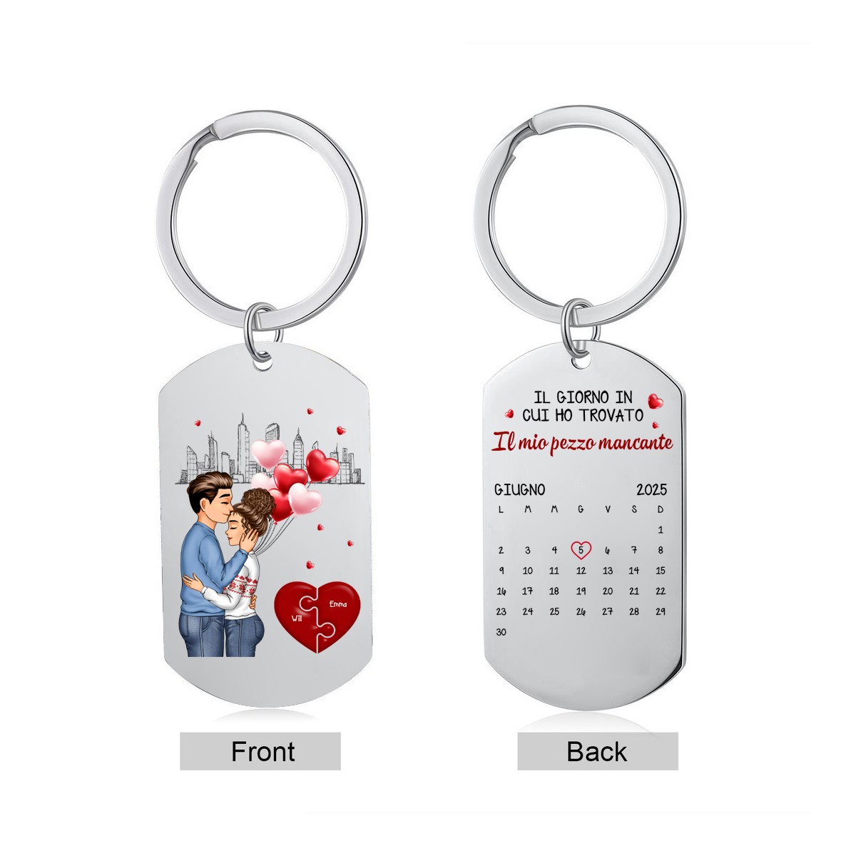 Portachiavi Calendario Personalizzato - Il giorno in cui ho trovato il mio pezzo mancante