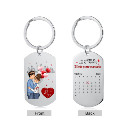 Portachiavi Calendario Personalizzato - Il giorno in cui ho trovato il mio pezzo mancante