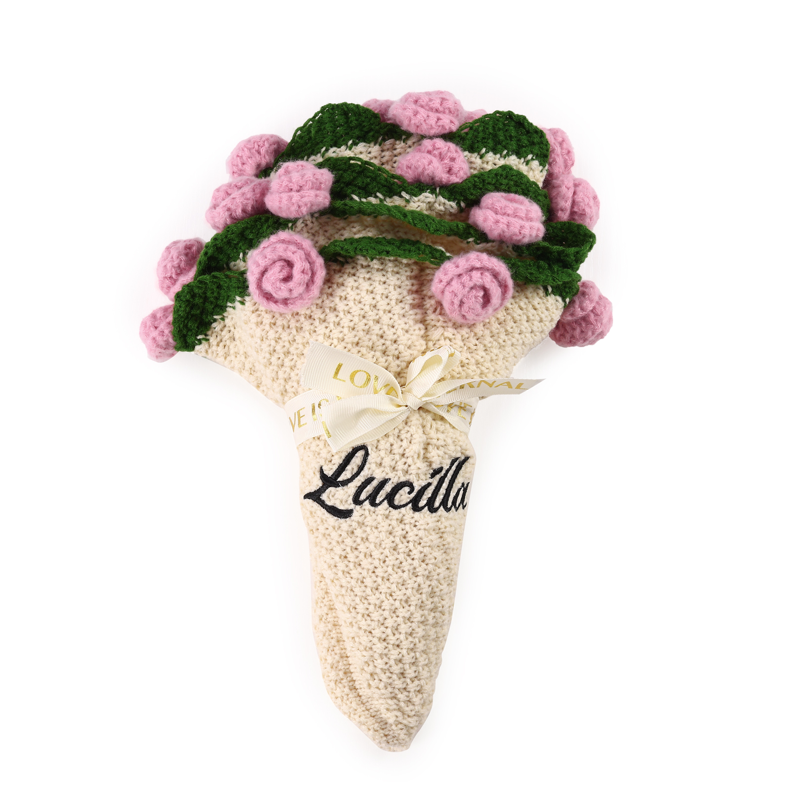 Coperta fatta a mano all'uncinetto con fiori personalizzati, nome personalizzato, regalo di compleanno per lei | Jessemade