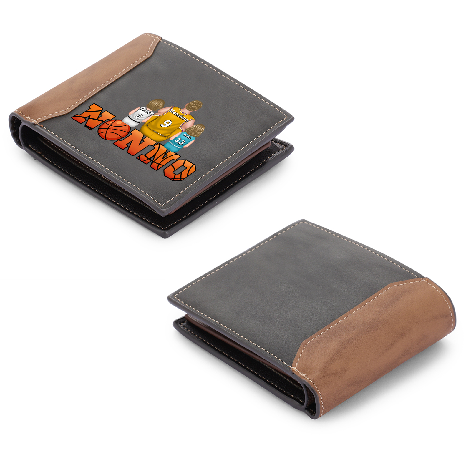 Portafoglio da basket personalizzato in pelle PU per nonno/papà