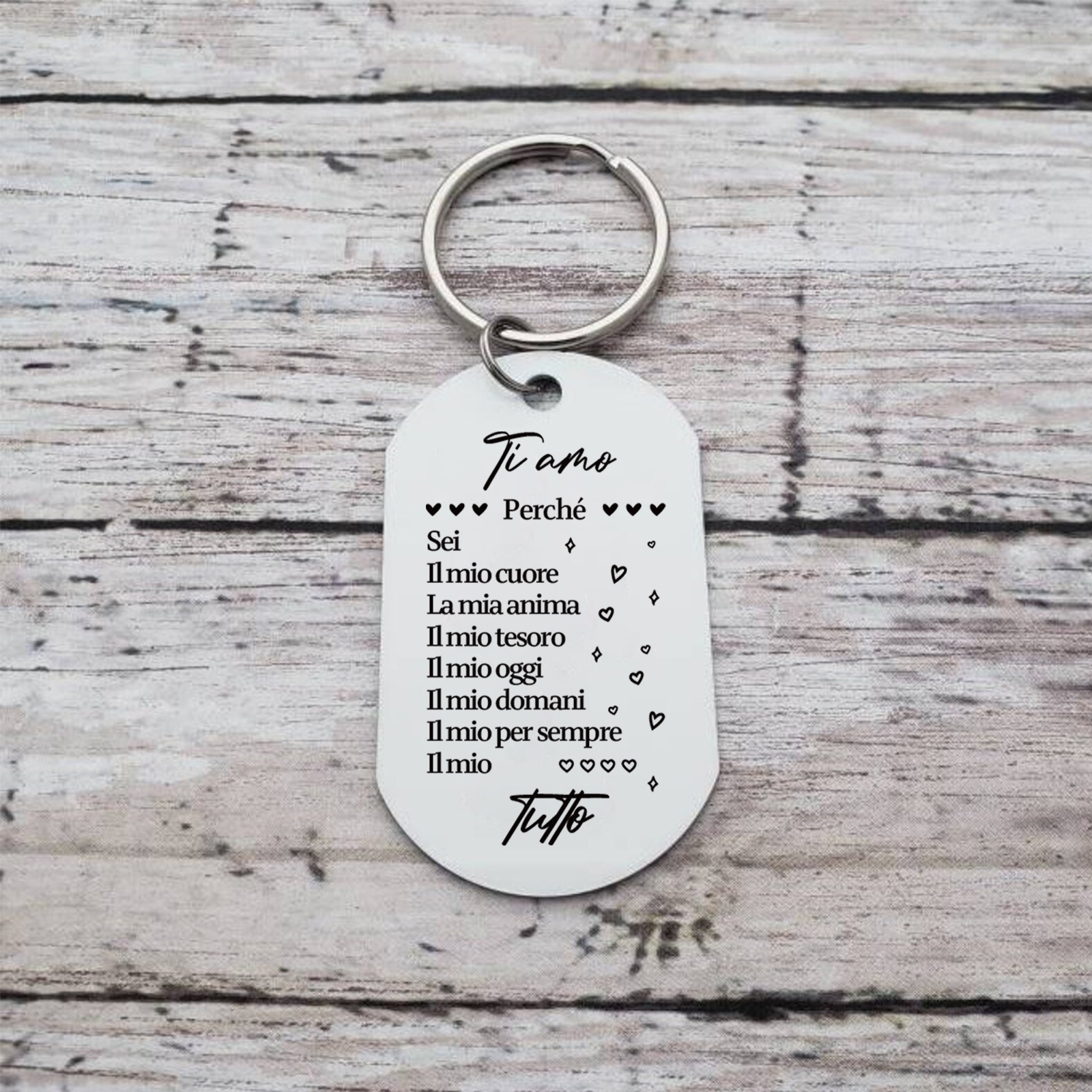 Portachiavi mano nella mano personalizzato con nomi per donna moglie