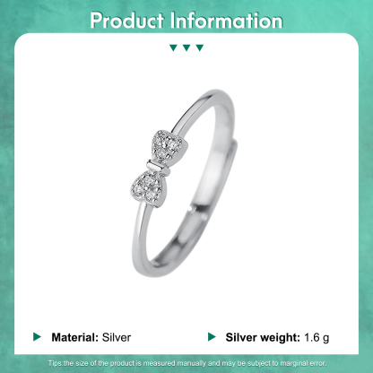 Anello Aperto in Argento 925 con Fiocco – Regalo Elegante per Donna