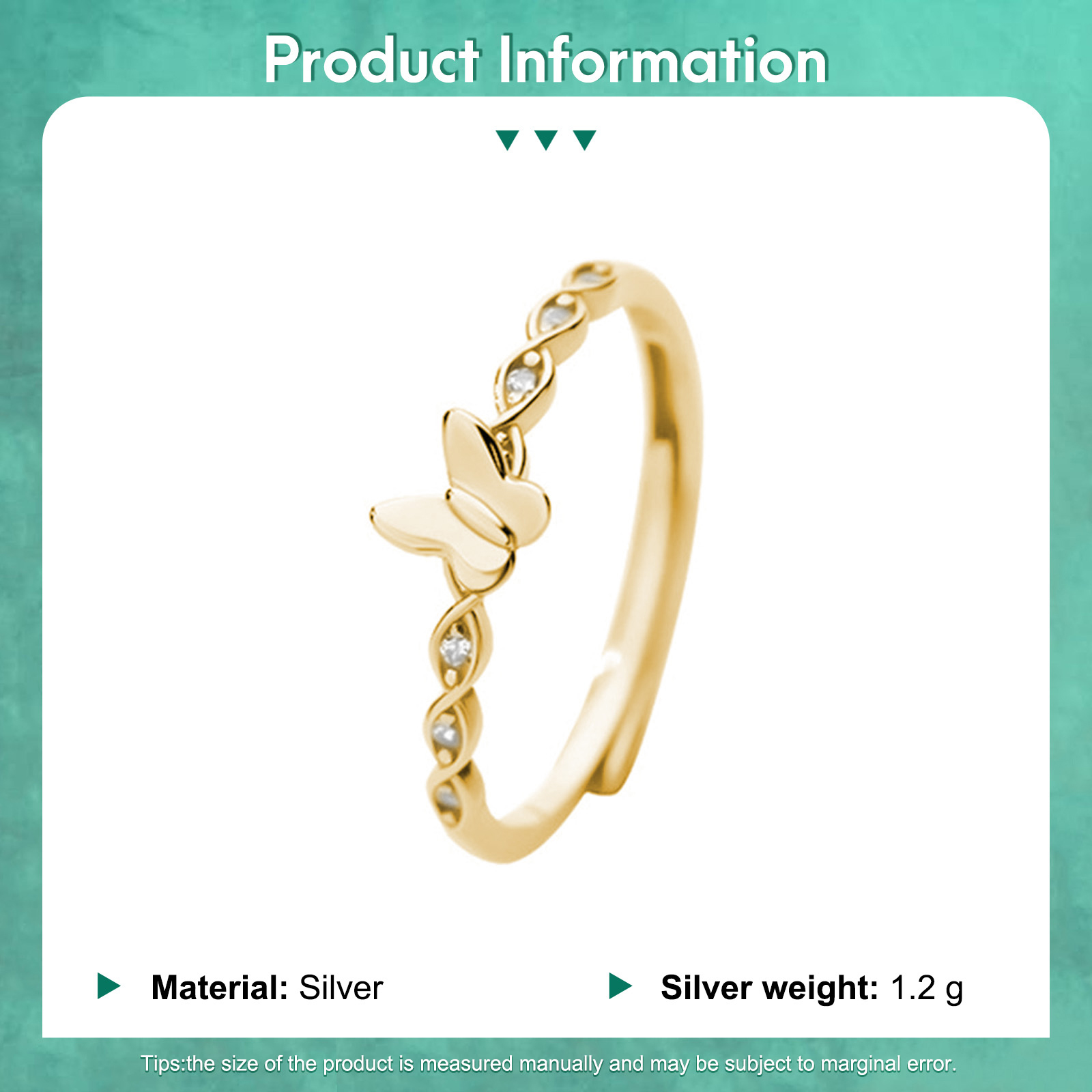 Anello Aperto con Farfalla in Argento 925 – Eleganza e Raffinatezza Femminile