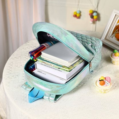 Zaino Personalizzato in PU Pelle per Bambini con Ricamo e Design Sirena – Nome Personalizzato, Più Colori – Regalo di Natale per Bambini | Jessemade