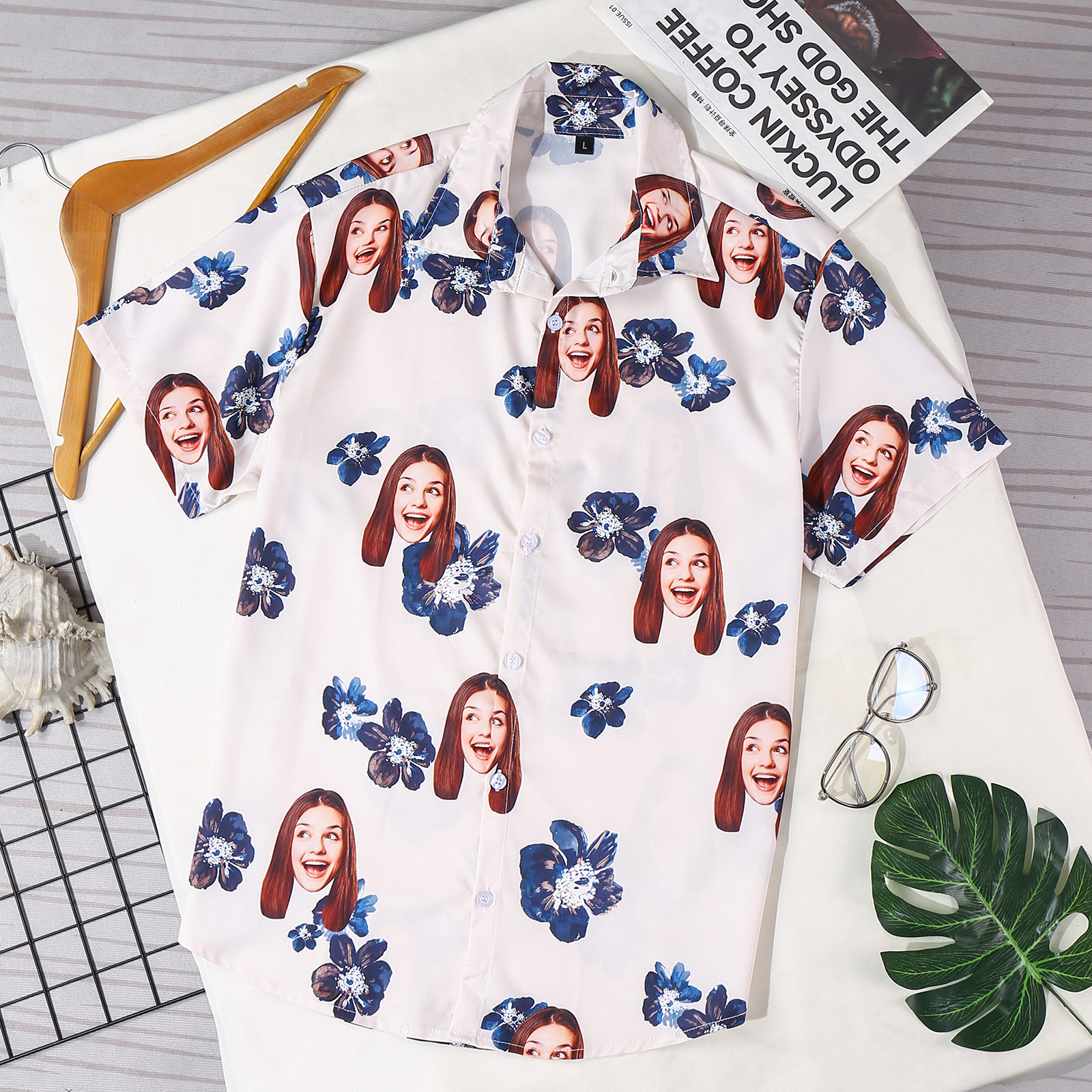 Camicia Hawaii con 1 foto personalizzato regalo speciale