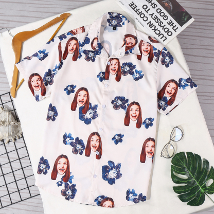 Camicia Hawaii con 1 foto personalizzato regalo speciale