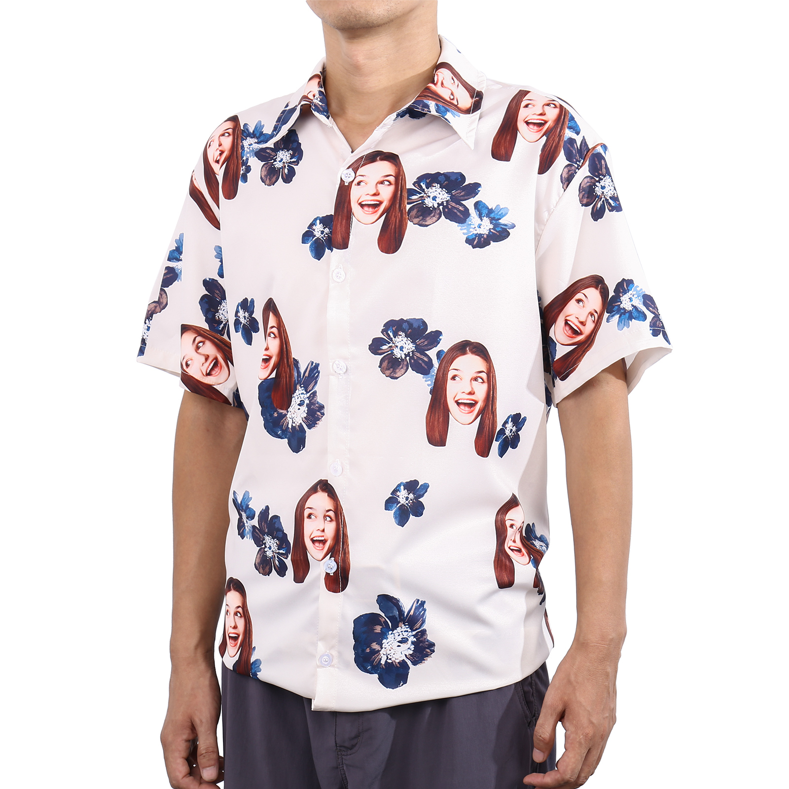 Camicia Hawaii con 1 foto personalizzato regalo speciale