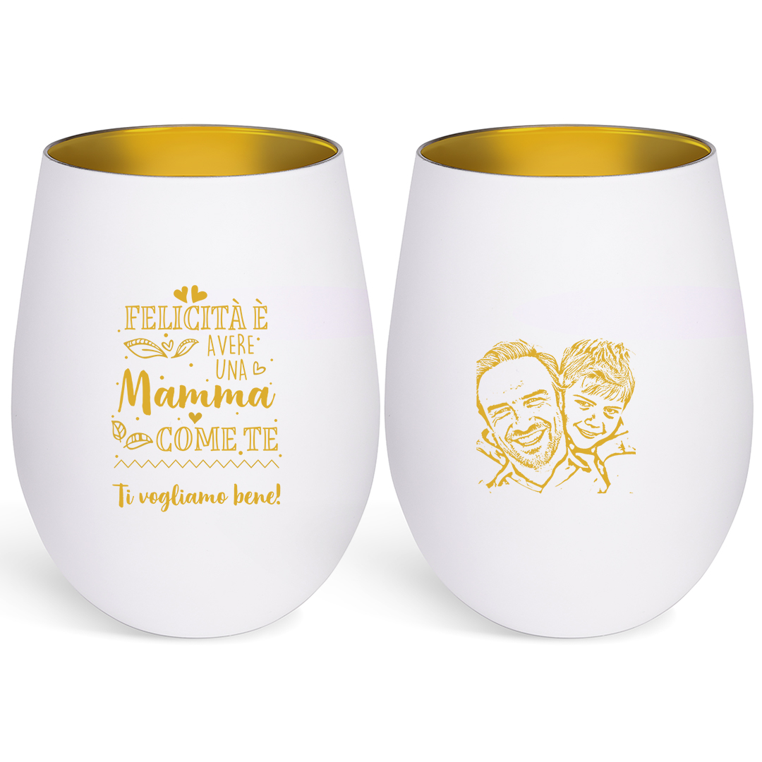 Portacandele in vetro personalizzato con foto, regalo per la mamma