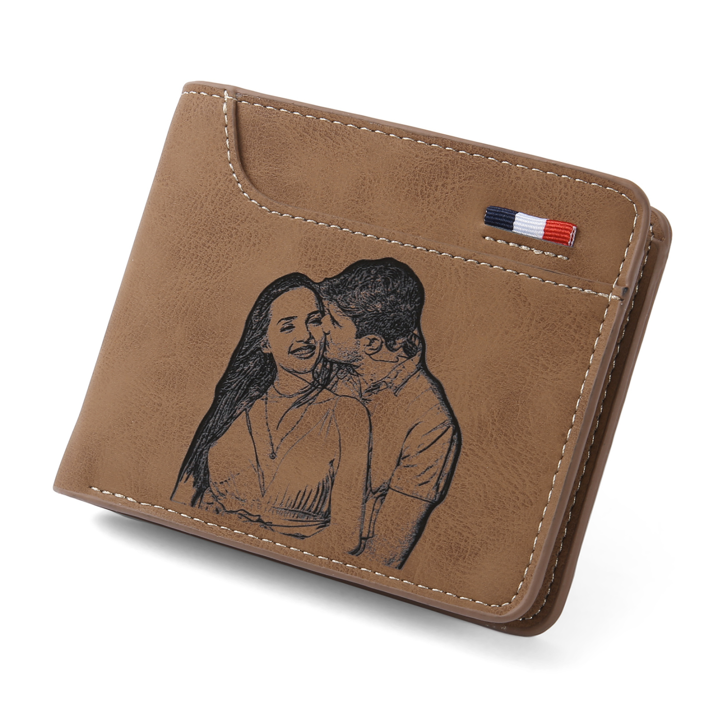 Set Regalo Personalizzato – Portafoglio Inciso con Foto, Nome e Iniziali & Portachiavi con Foto e Testi – Regalo Perfetto per Papà | Jessemade