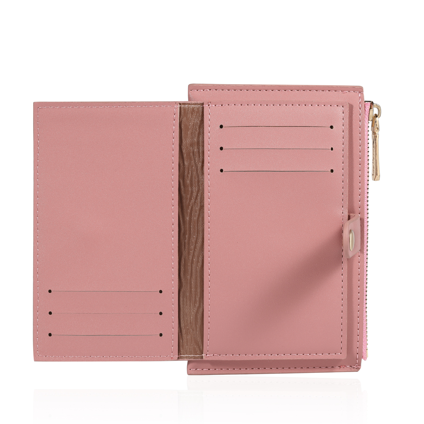 Portafoglio da donna in PU pelle personalizzato con 1 fiore di nascita e 1 nome