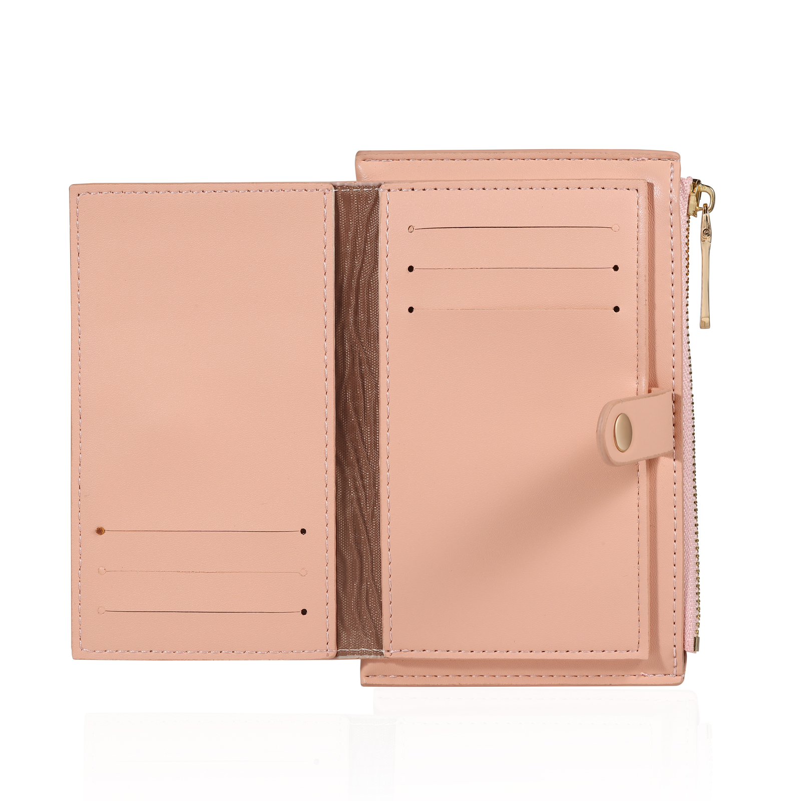 Portafoglio da donna in PU pelle personalizzato con 1 fiore di nascita e 1 nome