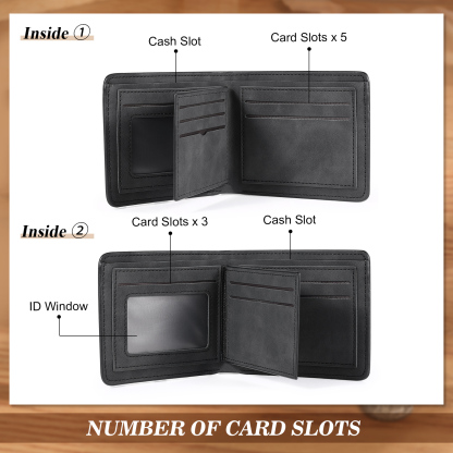 Personalised Men's Wallet with Custom Photo & Name & Letter PU Leather Wallet Couple Gift for Him | Jessemade