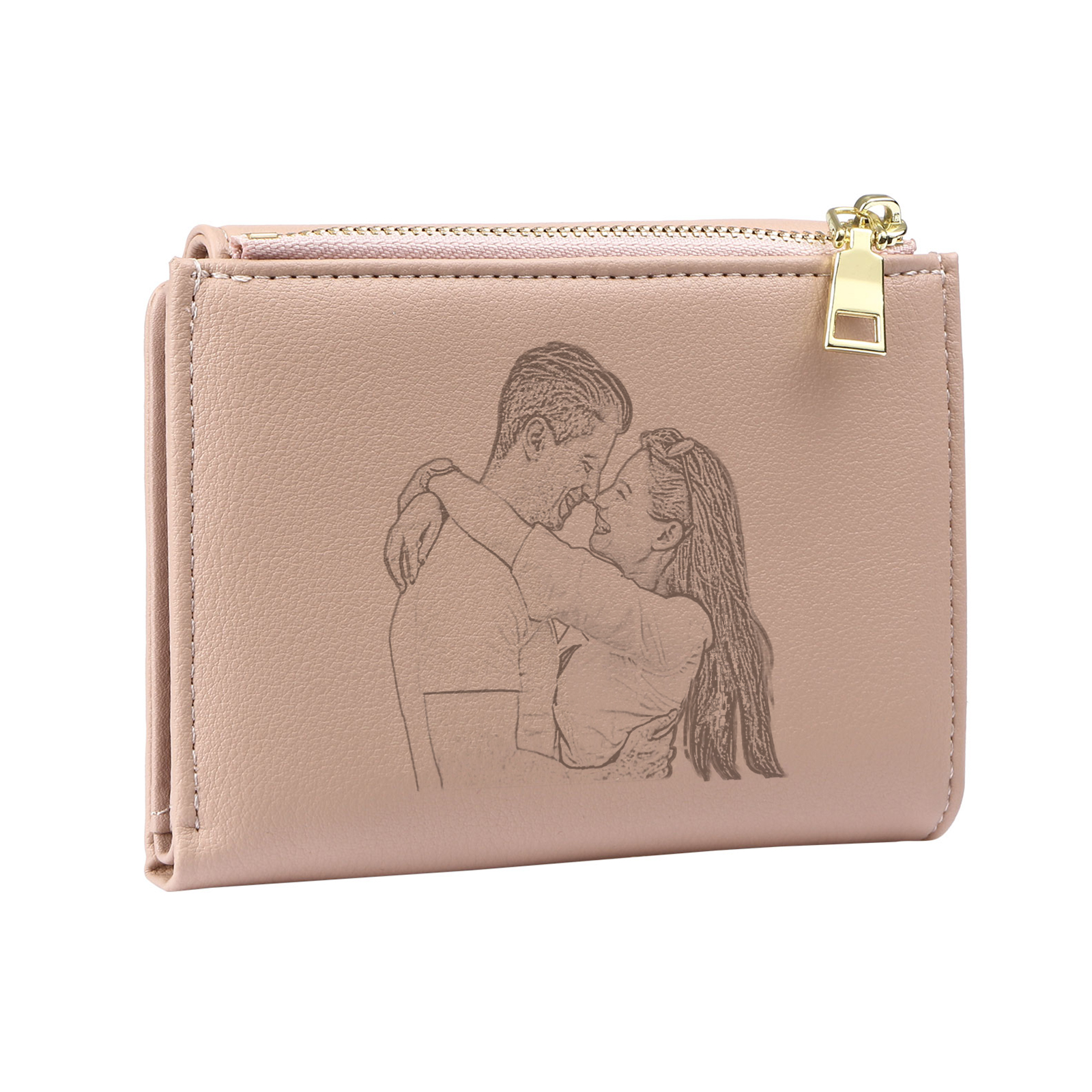 Personalised Women’s Wallet with Custom Name, Initial, and Photo - Name & Initial Monogram Design - Valentine’s Day Gift for Her | Jessemade