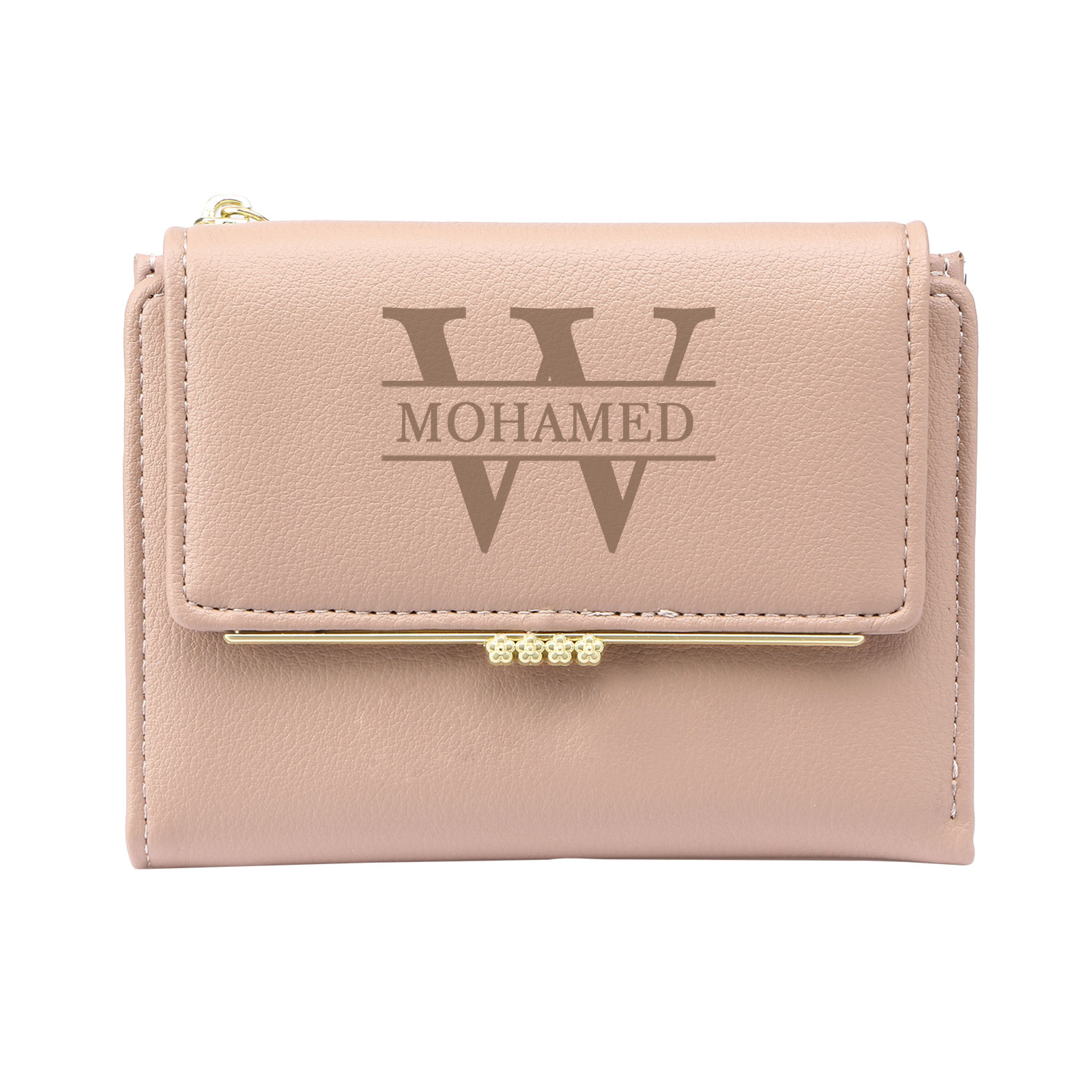 Personalised Women’s Wallet with Custom Name, Initial, and Photo - Name & Initial Monogram Design - Valentine’s Day Gift for Her | Jessemade