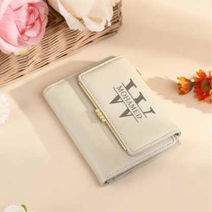 Personalised Women’s Wallet with Custom Name, Initial, and Photo - Name & Initial Monogram Design - Valentine’s Day Gift for Her | Jessemade