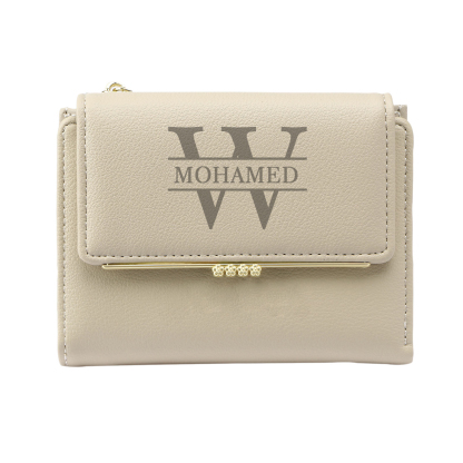 Personalised Women’s Wallet with Custom Name, Initial, and Photo - Name & Initial Monogram Design - Valentine’s Day Gift for Her | Jessemade