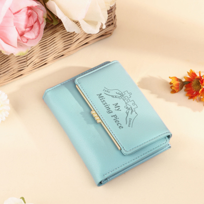 Personalised Women’s Wallet with Custom 2 Names and 1 Photo – "My Missing Piece" Puzzle Design, Valentine’s Day Gift for Her | Jessemade