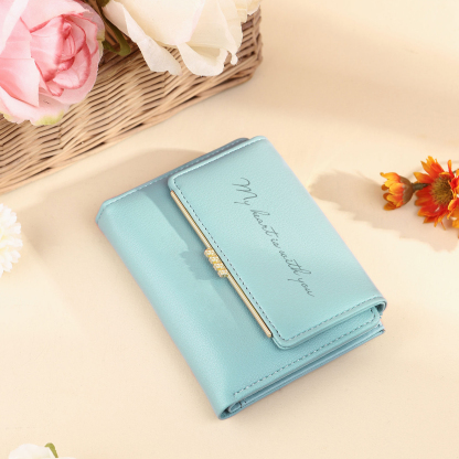 Personalised Women’s Wallet with Custom 2 Names, 1 Date, Text & Heart Gesture Design – Valentine’s Day Gift for Her | Jessemade