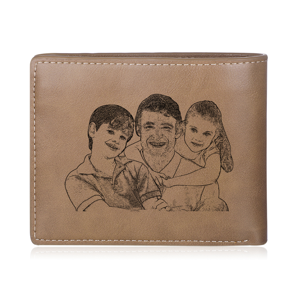 Portafoglio da Uomo Personalizzato con 3 Nomi e 1 Foto - Design con Pugno - Regalo Elegante per Papà | Jessemade