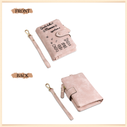 “Questa bella Mamma appartiene a” - 4 Nomi e Personaggio - Portafoglio personalizzato - Regalo Pratico per Mamma