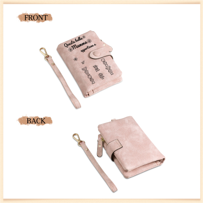 “Questa bella Mamma appartiene a” - 6 Nomi e Personaggio - Portafoglio personalizzato - Regalo Pratico per Mamma