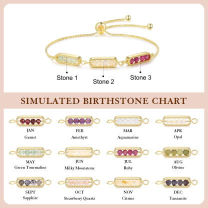 Bracciale personalizzato con pietra portafortuna, regolabile dal design minimalista