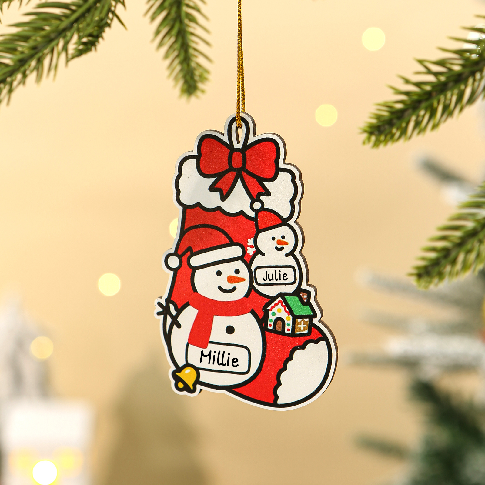 Decorazione natalizia personalizzata con nome di famiglia, pupazzo di neve per albero, oggetto ricordo, regalo di Natale per famiglia, genitori, nonni, bambini e amici | Jessemade