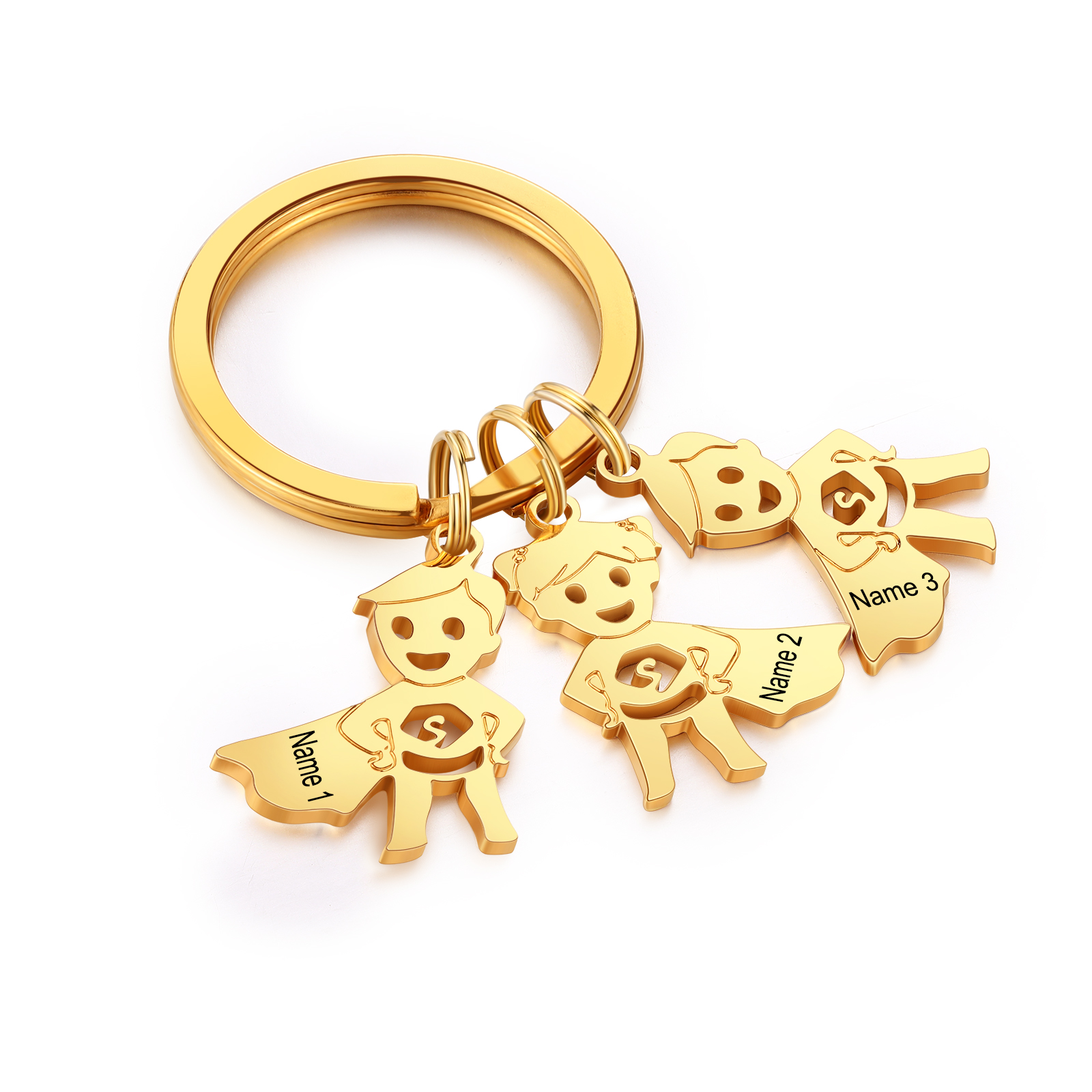 Portachiavi 3 nomi personalizzati sesso opzionale con ciondono bambino famiglia mamma padre festa estate