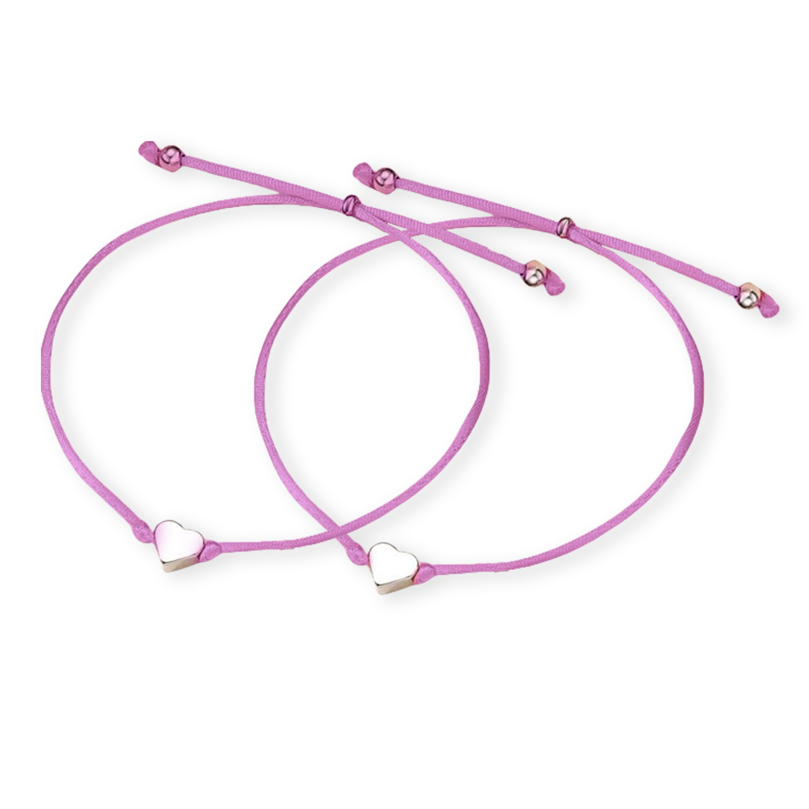 2PCS Braccialetto cuore regorabile regalo per bambina con carta