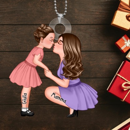 Portachiavi Acrilico Personalizzato – Mamma & Figlio/Figlia con Nome –Regalo Speciale | Jessemade