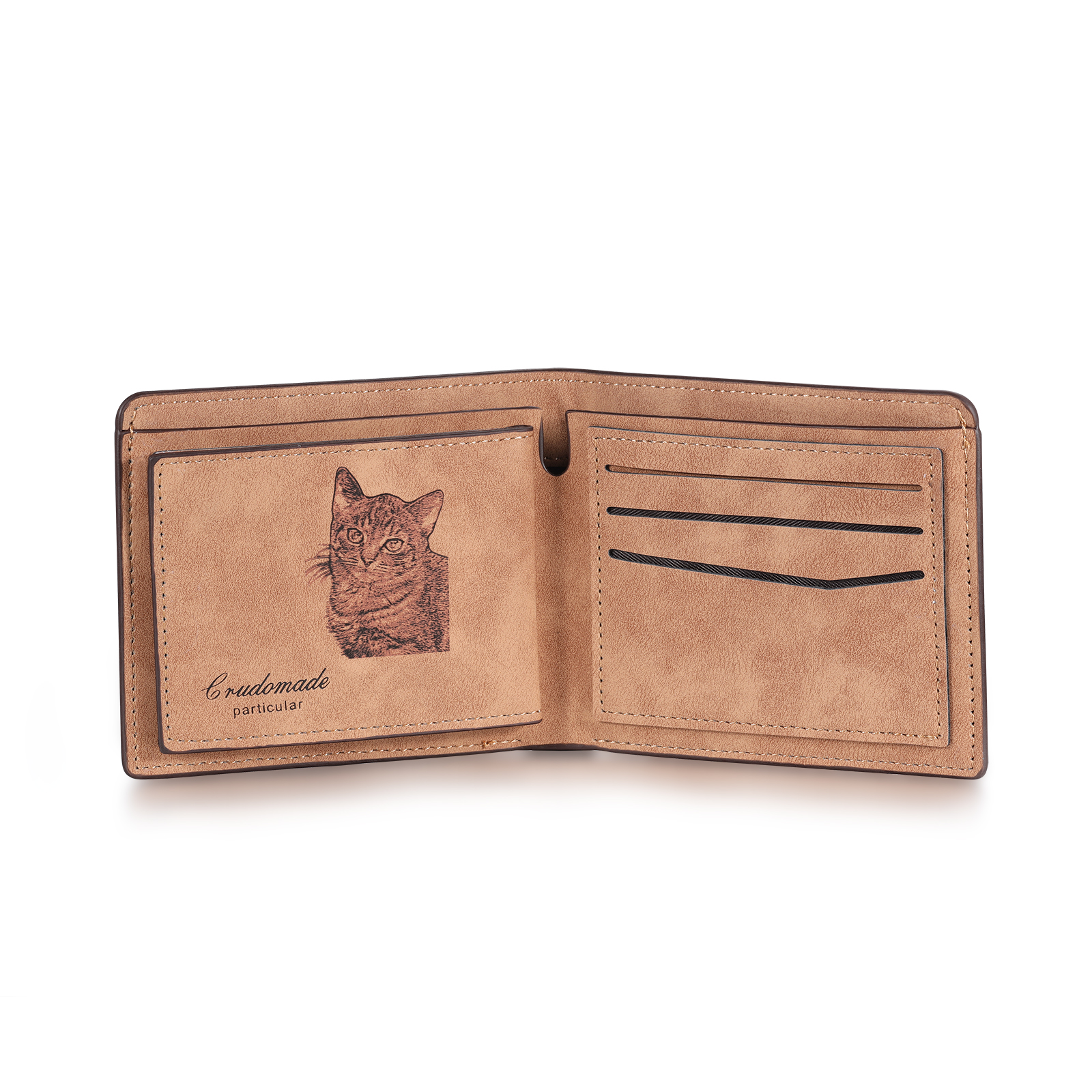 Portafoglio 2 Foto personalizzato con testo Carta da portafoglio classico da uomo