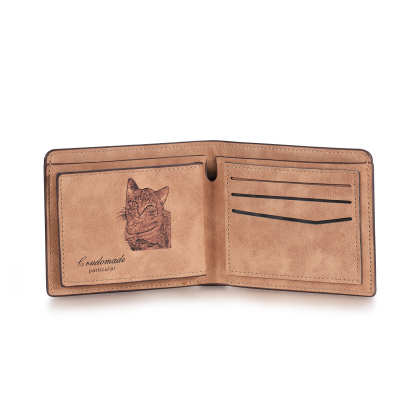 Portafoglio 2 Foto personalizzato con testo Carta da portafoglio classico da uomo