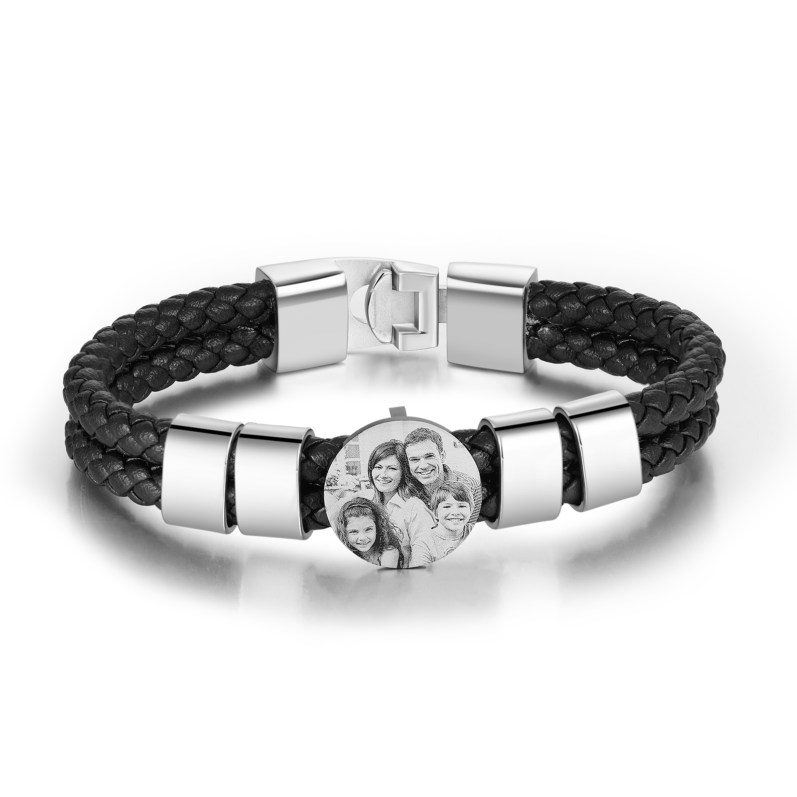 Bracciale Uomo Personalizzato con Foto e 4 Nomi – Regalo Elegante e Sentimentale per Papà e Lui | Jessemade