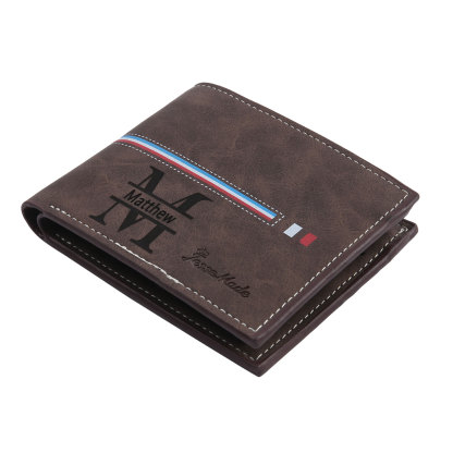 Portafoglio in PU pelle da uomo 1 nome 1 lettera e 1 foto personalizzabili regalo per uomo