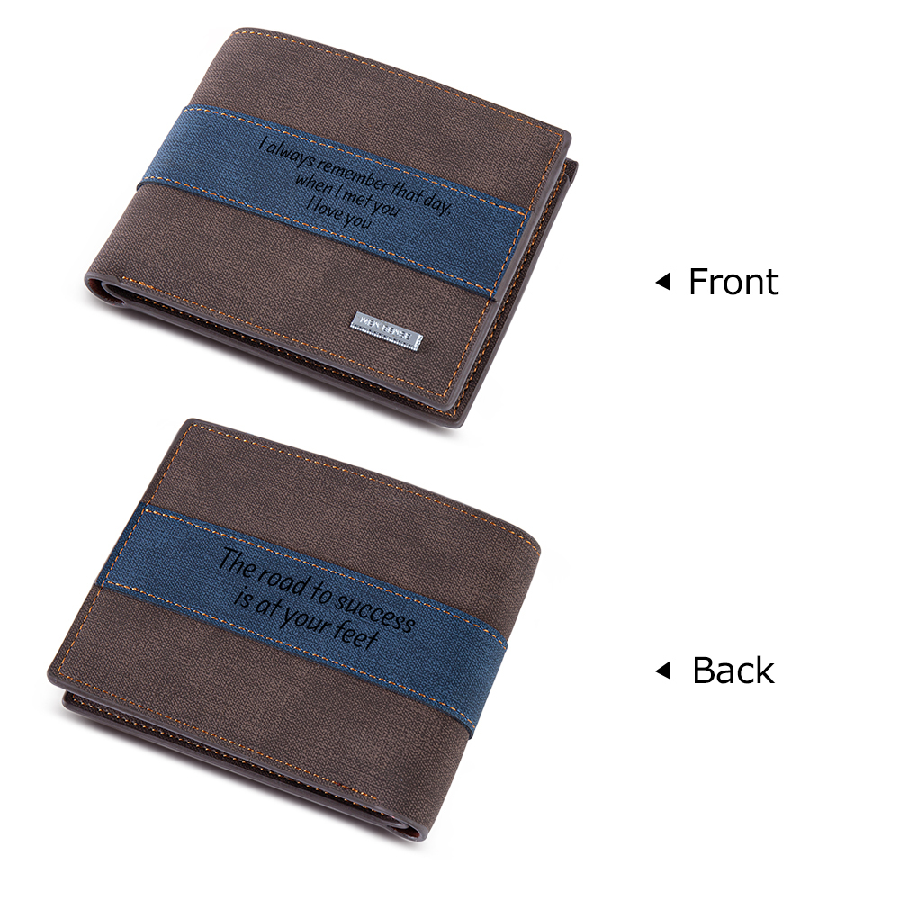 Portafoglio in pelle da uomo 2 testi personalizzabili regalo per papà