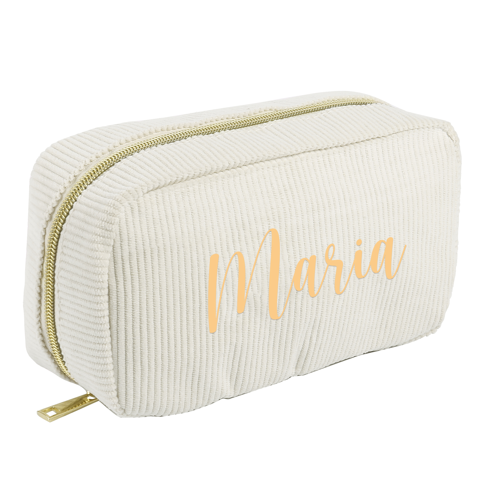 Borsa per cosmetici in velluto a coste per donna 1 nome personalizzato regalo per donna