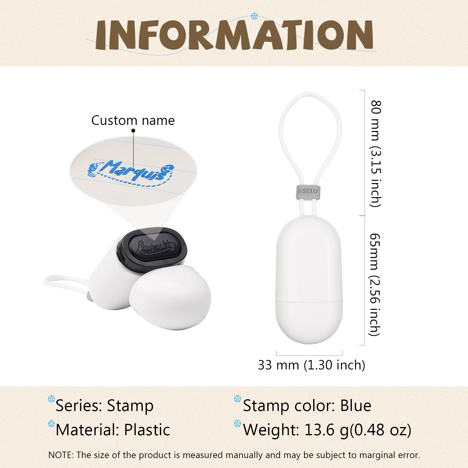 Timbro con nome personalizzato ragazzo regalo per studente scuola insegnante su libro/vestito