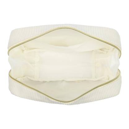 Borsa portabile per cosmetici in velluto a coste 1 nome e 1 fiore di nascita personalizzato multicolori da scegliere