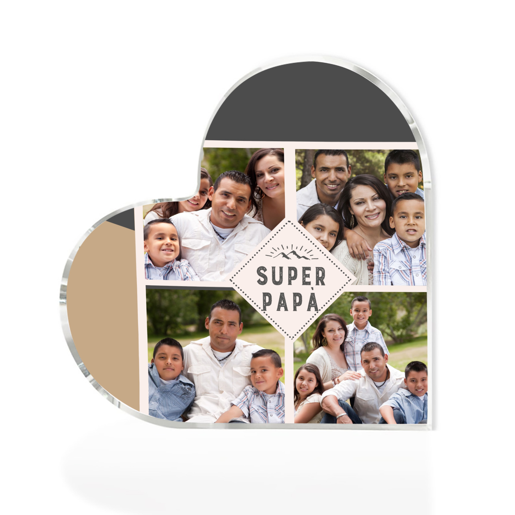 Super papà-targa acrilica con 4 foto personalizzabili regalo per padre