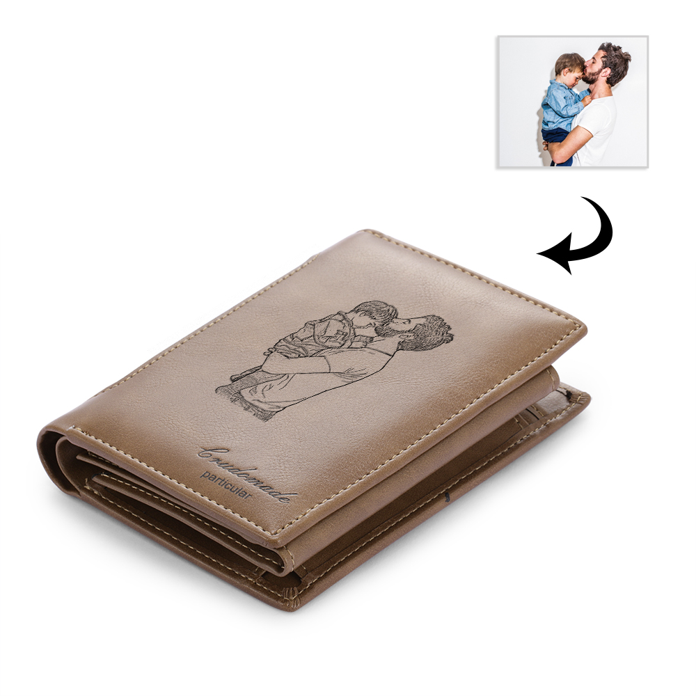 Portafogli Personalizzati da Uomo - Personalizza 1 Foto e 1 Testo Regalo Festa del Papà Ideale