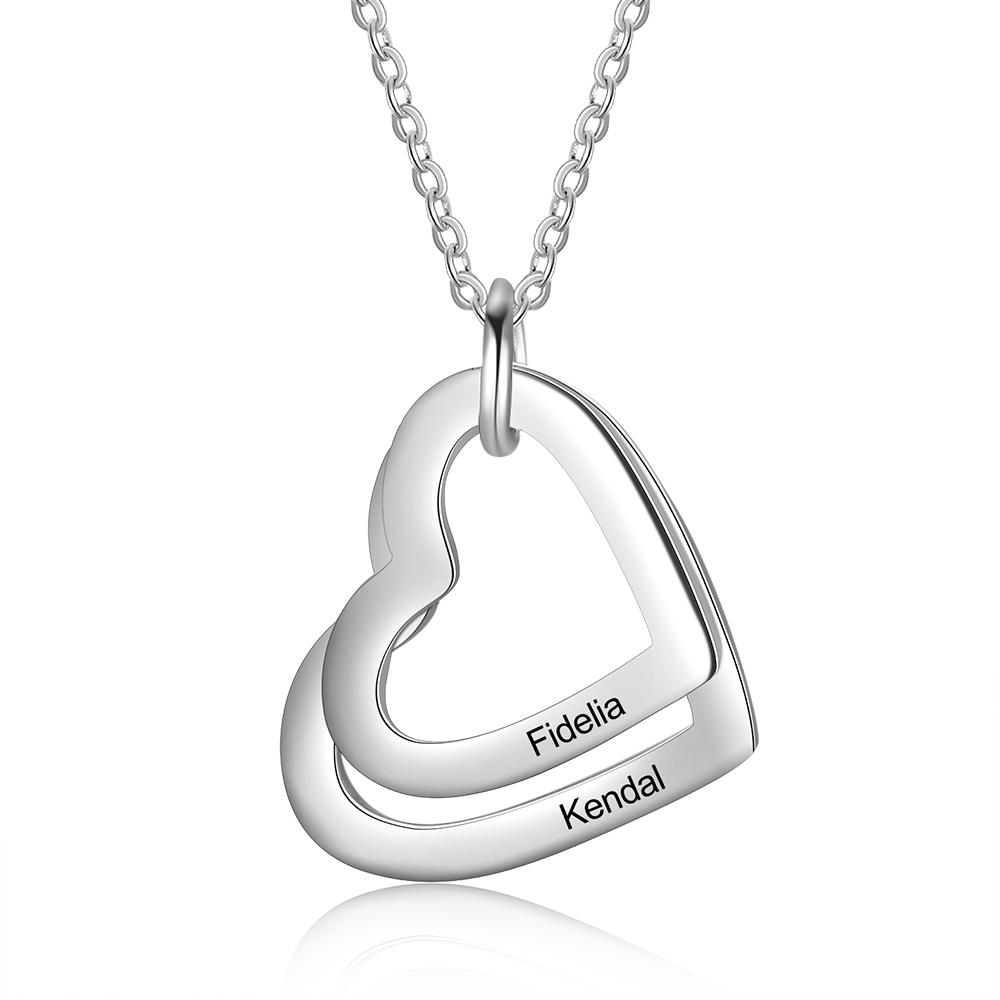 Collana 2 nomi personalizzati con ciondolo cuore