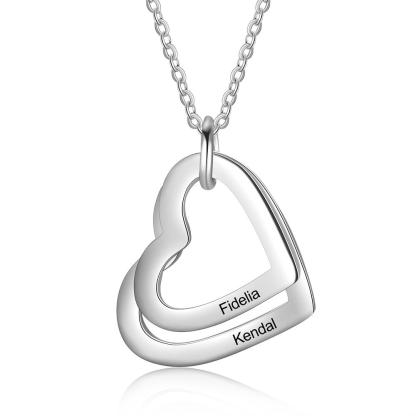 Collana 2 nomi personalizzati con ciondolo cuore