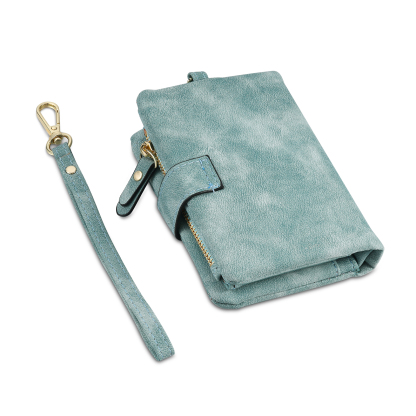 Portafoglio in PU pelle fiore mano con 4 nomi personalizzati per mamma/nonna