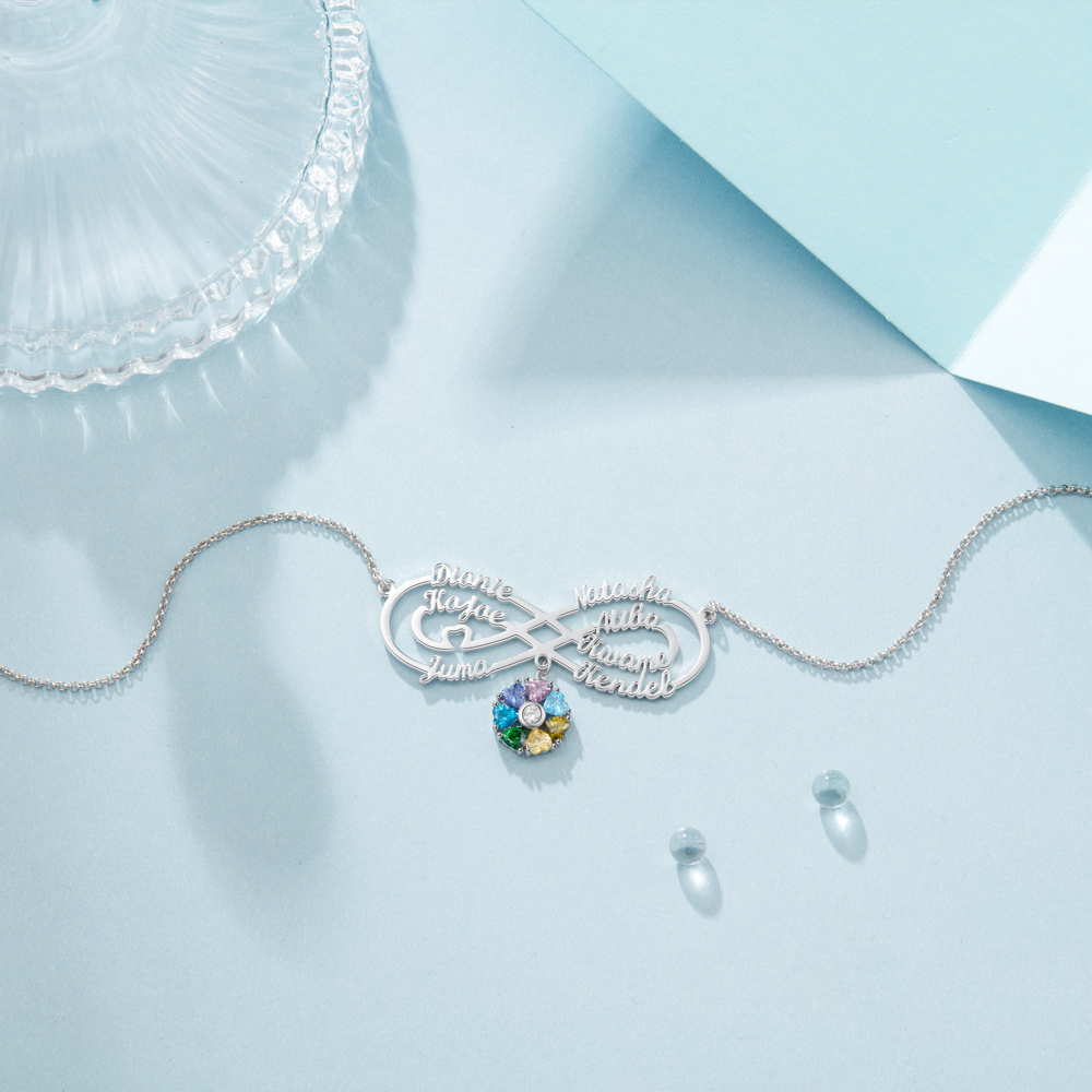 Collana Forever love infinito 7 nomi 7 pietre per lei