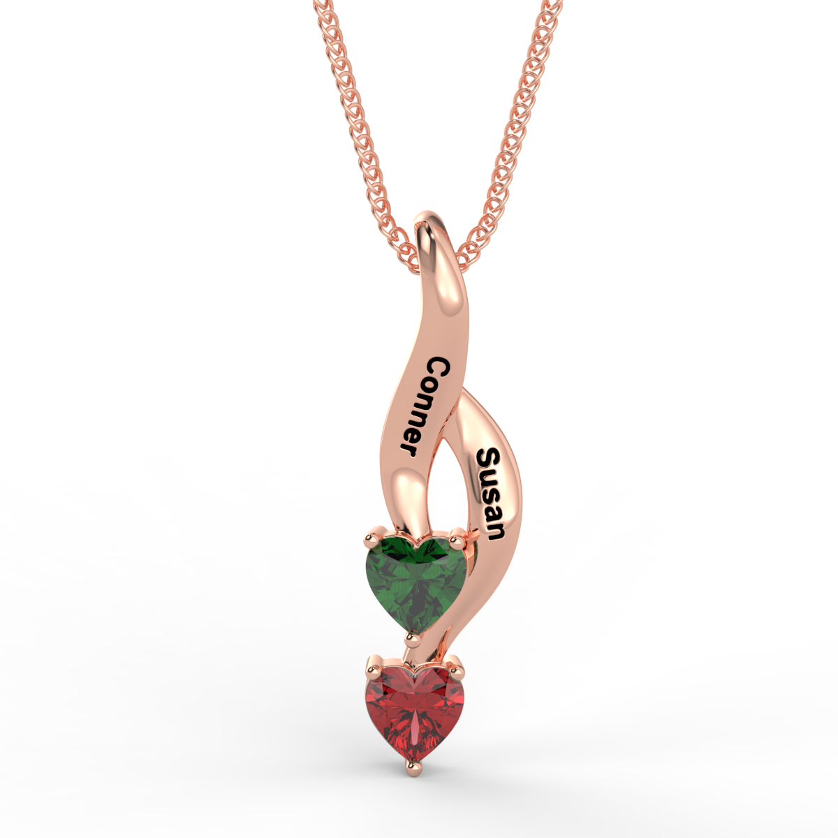 Collana personalizzata 2 pietre di nascita in Argento 925