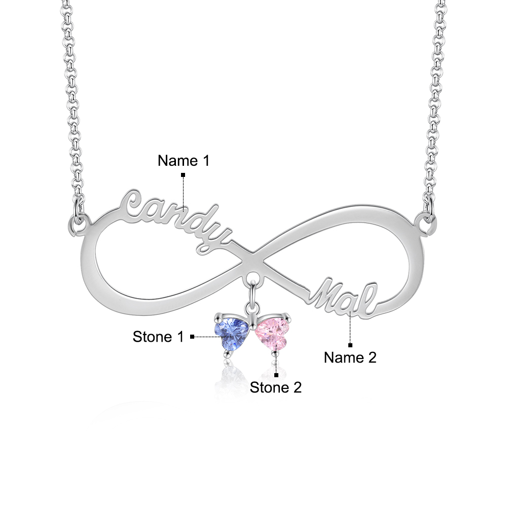 Collana Forever love infinito 2 nomi 2 pietre per lei