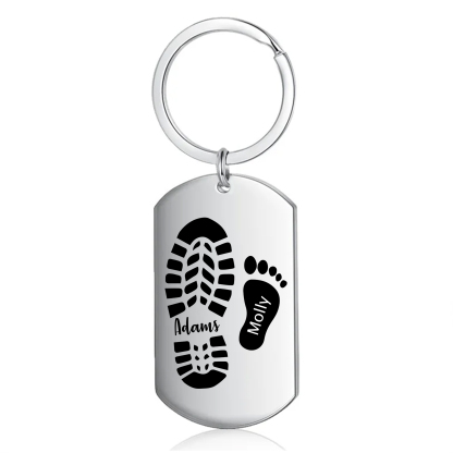 Portachiavi Personalizzato per Uomo – Incisione di 2 Nomi & Foto – Regalo Speciale per Papà/Nonno | Jessemade