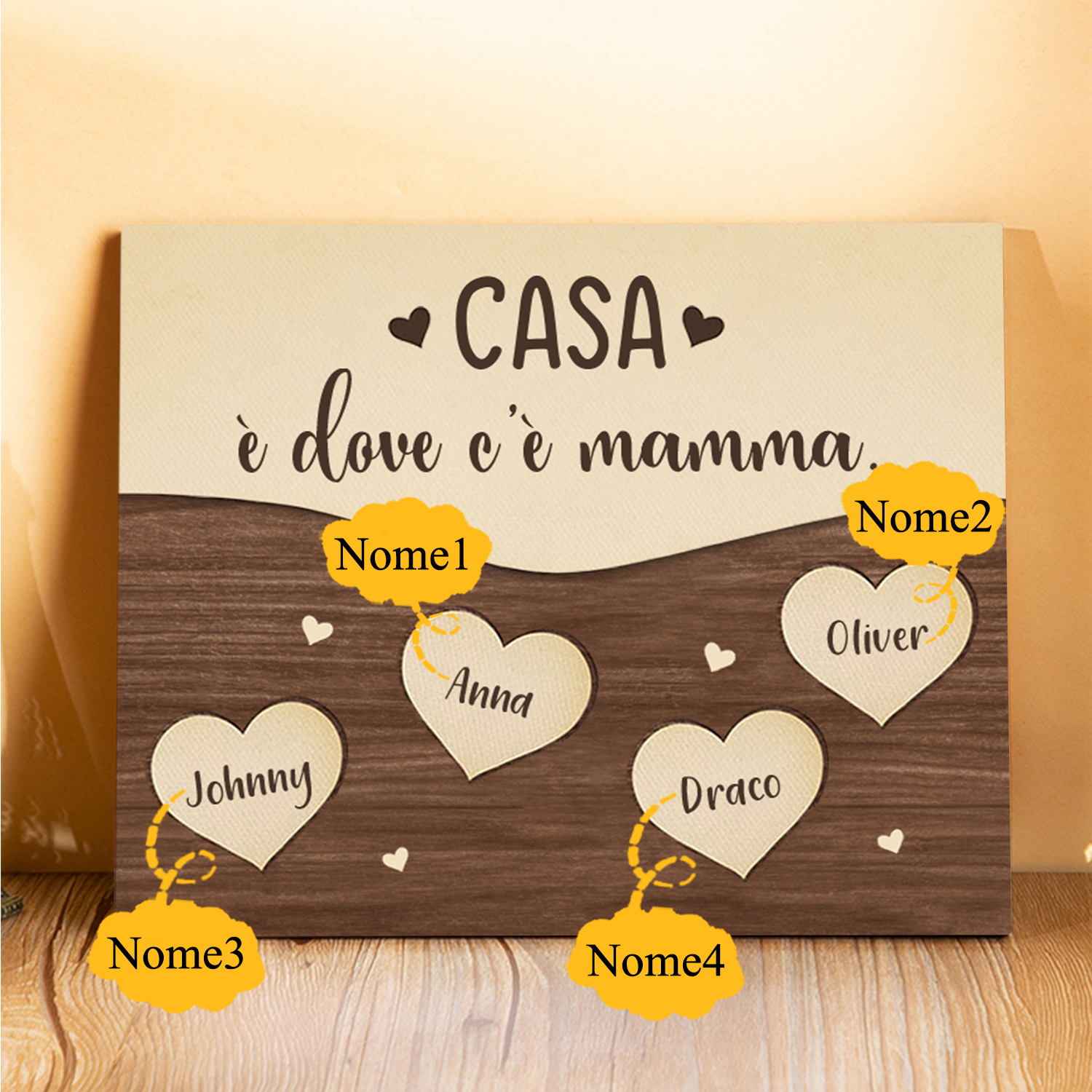 IT Mamma Ti Voglio Bene-Decorazione Acrilica Albero Di Cuore   Albero   Con 1 10 Nomi   Regalo Per La Mamma