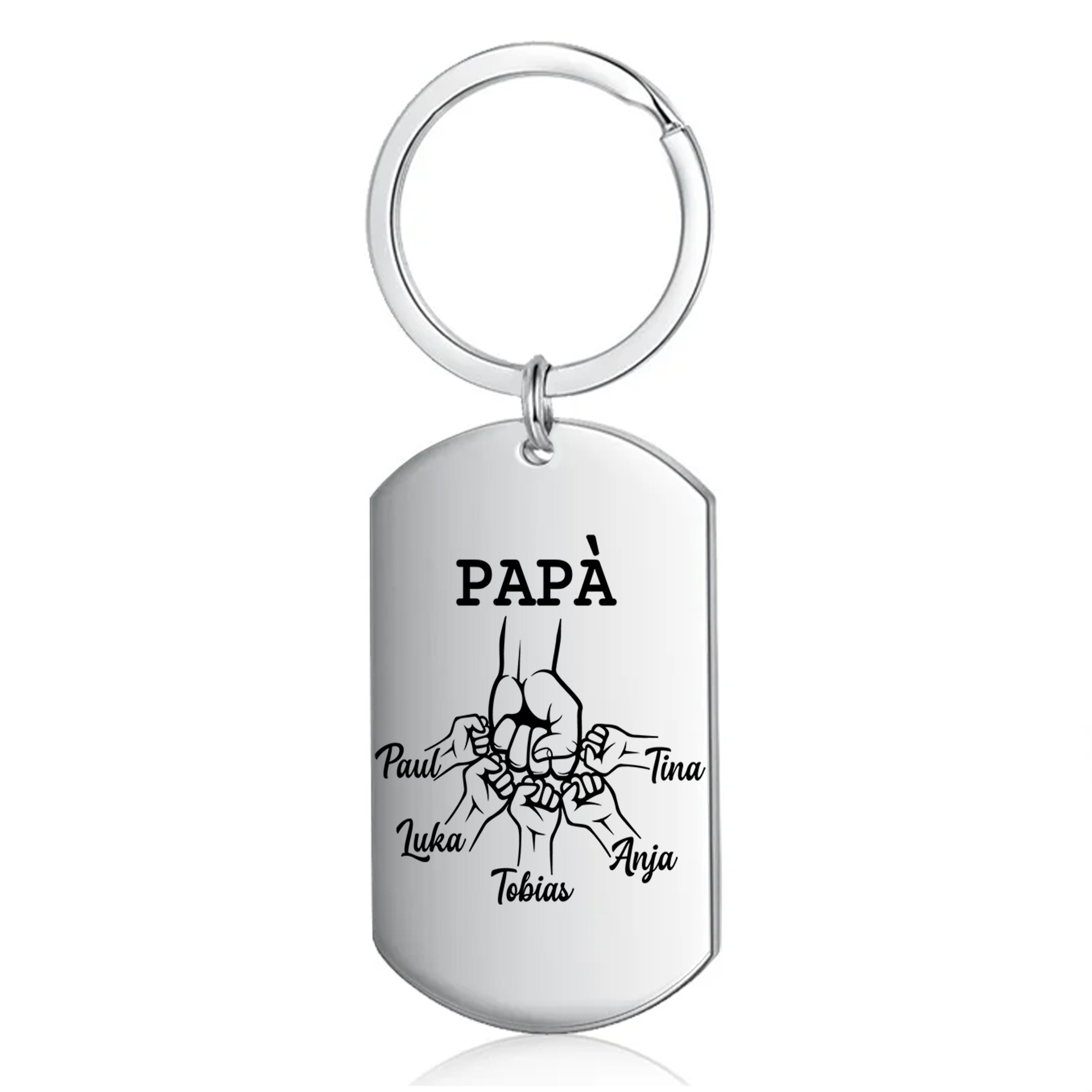Caro Papà Abbiamo Cercato Di Trovare Il Regalo Perfetto-Portachiavi pugno a pugno 5 nomi regalo per papà